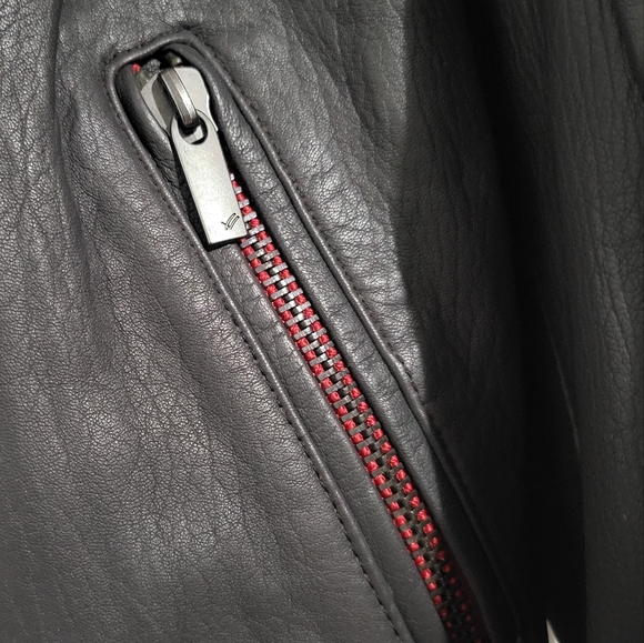 William Rast Genuine Leather Moto Jacket Grey size M - Picture 7 of 11